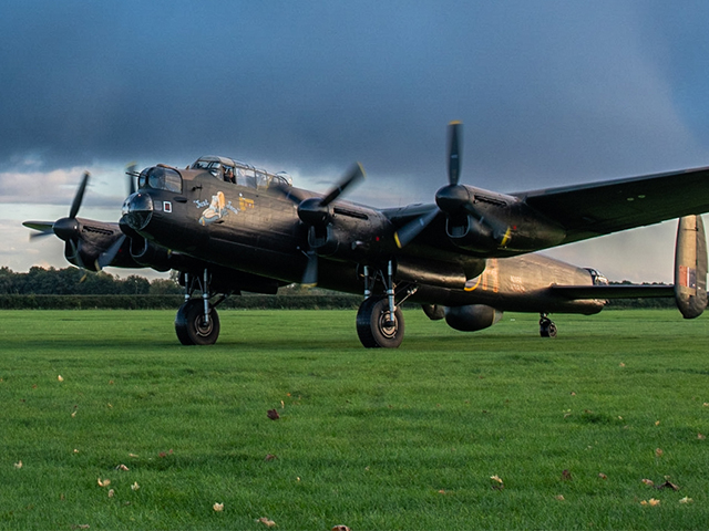 Lancaster Bomber Just Jane Sunset and Night Shoot