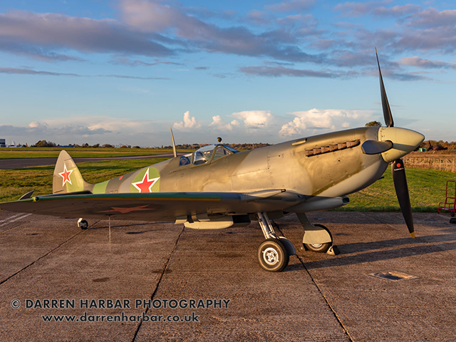 A sunset and night shoot with an extremely rare Russian spitfire, with engine runs plus re-enactors