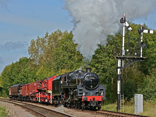A rare chance to photograph a train of up to seven tanker wagons at the GCR hauled by BR No.73156