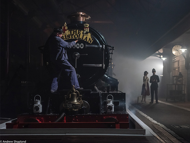 A star-studded cast of GWR locos brought to life using smoke machines, subtle lighting and re-enactors at STEAM, Swindon